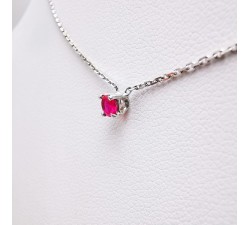 Collier "Origine" Rubis Petit Modèle Or Blanc 750 - 18 carats