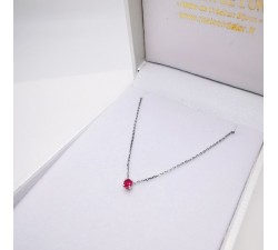Collier "Origine" Rubis Petit Modèle Or Blanc 750 - 18 carats