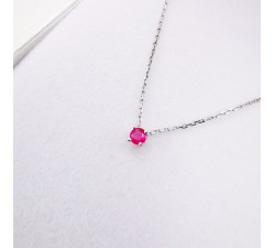Collier "Origine" Rubis Petit Modèle Or Blanc 750 - 18 carats