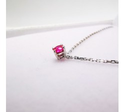 Collier "Origine" Rubis Petit Modèle Or Blanc 750 - 18 carats