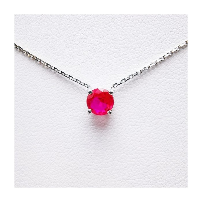 Collier "Origine" Rubis Grand Modèle Or Blanc 750 - 18 carats