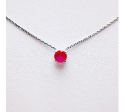 Collier "Origine" Rubis Grand Modèle Or Blanc 750 - 18 carats