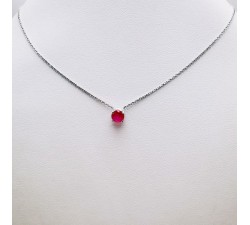 Collier "Origine" Rubis Grand Modèle Or Blanc 750 - 18 carats