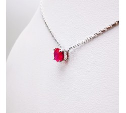 Collier "Origine" Rubis Grand Modèle Or Blanc 750 - 18 carats
