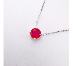 Collier "Origine" Rubis Grand Modèle Or Blanc 750 - 18 carats