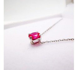 Collier "Origine" Rubis Grand Modèle Or Blanc 750 - 18 carats