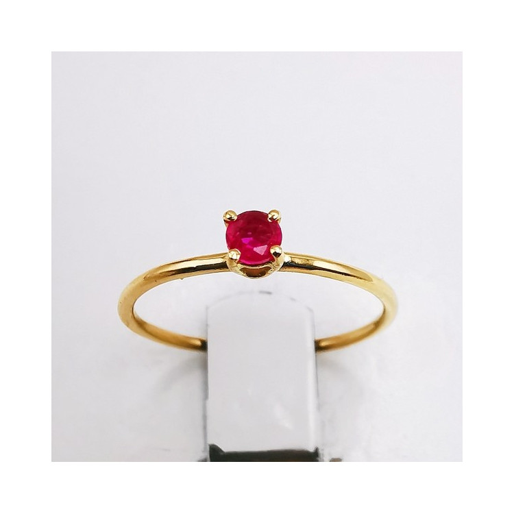 Bague "Origine" Rubis Petit Modèle Or Jaune 750 - 18 carats