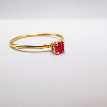 Bague "Origine" Rubis Petit Modèle Or Jaune 750 - 18 carats