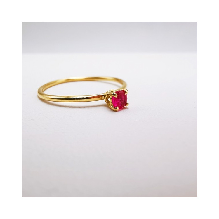 Bague "Origine" Rubis Petit Modèle Or Jaune 750 - 18 carats
