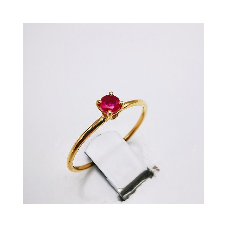 Bague "Origine" Rubis Petit Modèle Or Jaune 750 - 18 carats