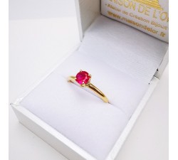 Bague "Origine" Rubis Grand Modèle Or Jaune 750 - 18 carats