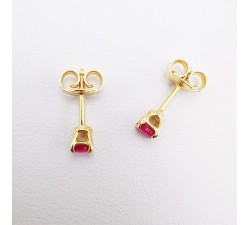 Boucles d'oreilles "Origine" Rubis Petit Modèle Or Jaune 750 - 18 carats