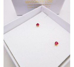Boucles d'oreilles "Origine" Rubis Petit Modèle Or Jaune 750 - 18 carats