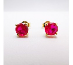 Boucles d'oreilles "Origine" Rubis Grand Modèle Or Jaune 750 - 18 carats