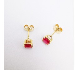 Boucles d'oreilles "Origine" Rubis Grand Modèle Or Jaune 750 - 18 carats