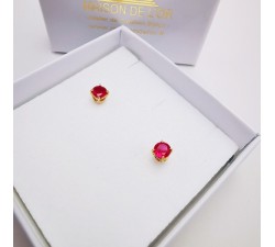 Boucles d'oreilles "Origine" Rubis Grand Modèle Or Jaune 750 - 18 carats