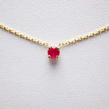 Collier "Origine" Rubis Petit Modèle Or Jaune 750 - 18 carats