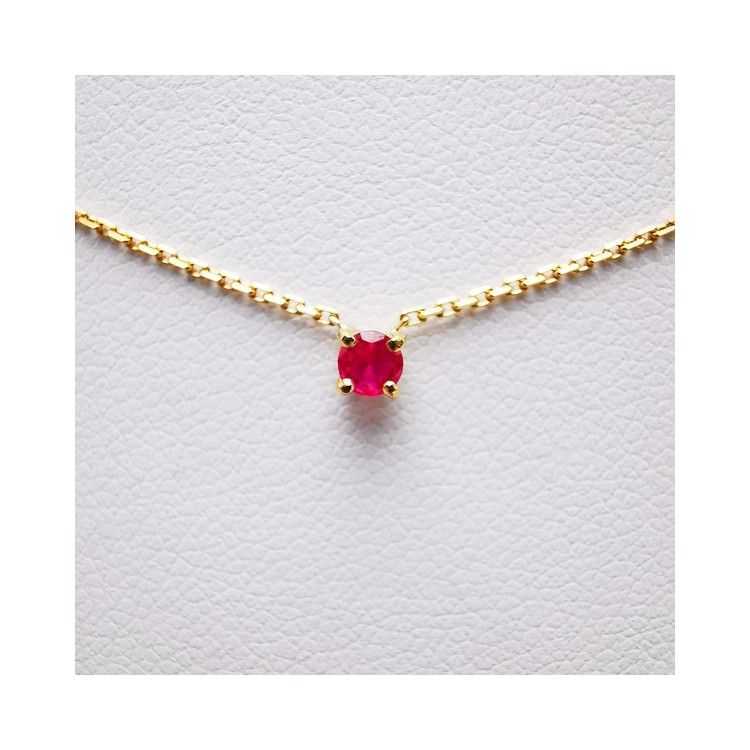Collier "Origine" Rubis Petit Modèle Or Jaune 750 - 18 carats