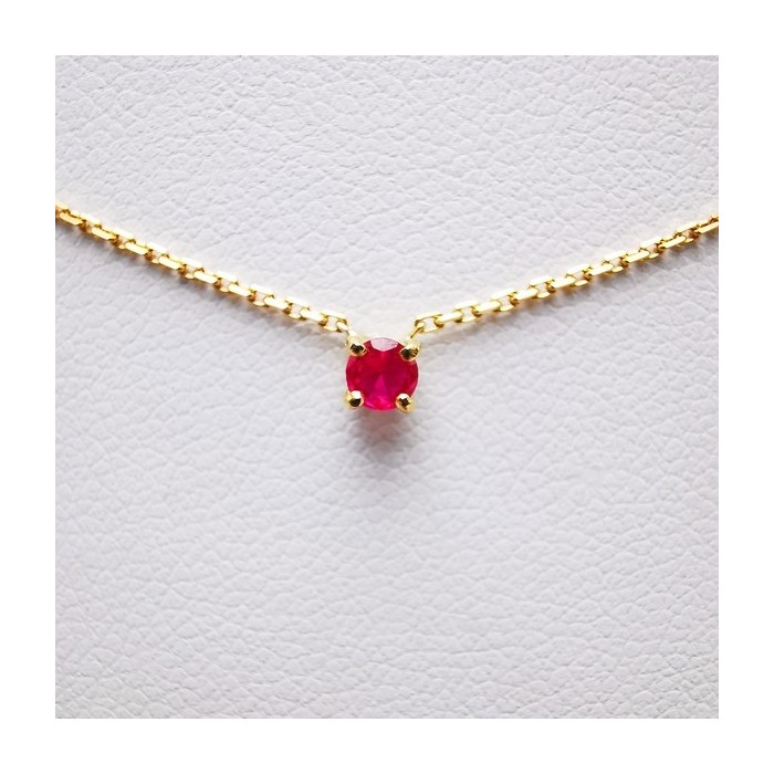 Collier "Origine" Rubis Petit Modèle Or Jaune 750 - 18 carats