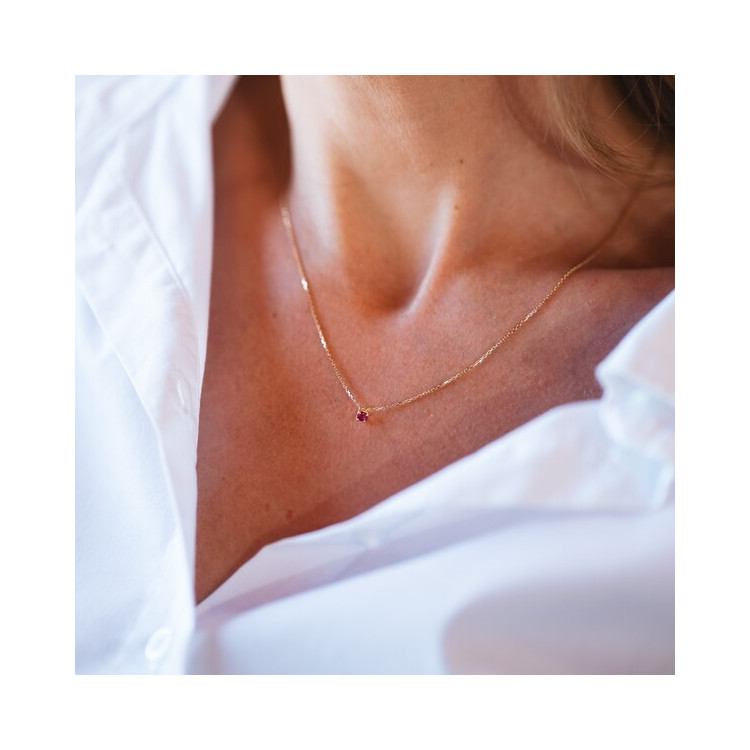 Collier "Origine" Rubis Petit Modèle Or Jaune 750 - 18 carats