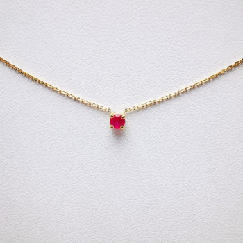 Collier "Origine" Rubis Petit Modèle Or Jaune 750 - 18 carats