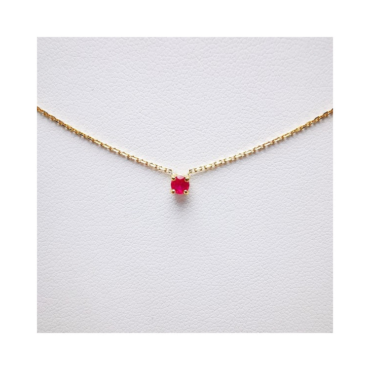 Collier "Origine" Rubis Petit Modèle Or Jaune 750 - 18 carats