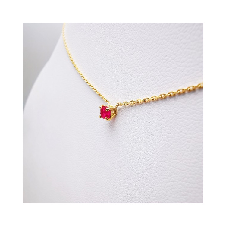 Collier "Origine" Rubis Petit Modèle Or Jaune 750 - 18 carats