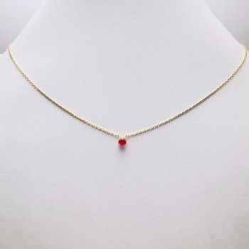 Collier "Origine" Rubis Petit Modèle Or Jaune 750 - 18 carats