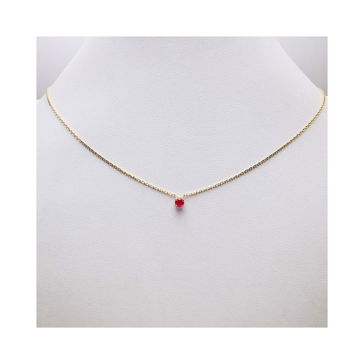 Collier "Origine" Rubis Petit Modèle Or Jaune 750 - 18 carats