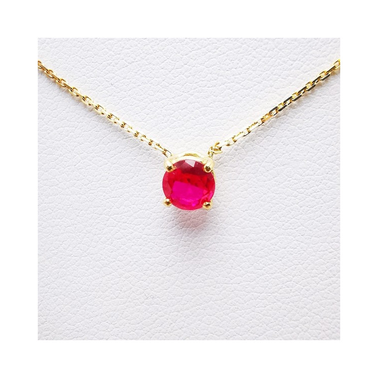 Collier "Origine" Rubis Grand Modèle Or Jaune 750 - 18 carats