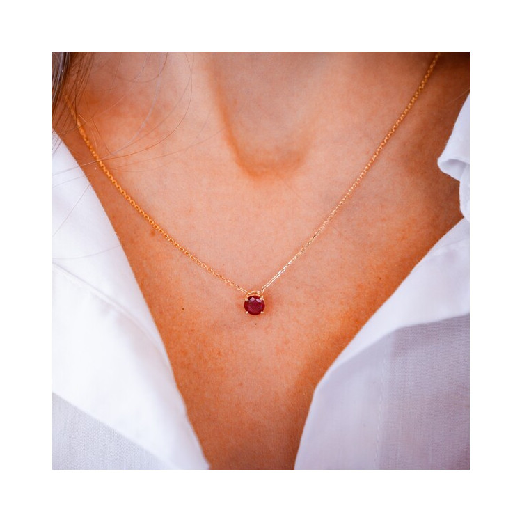 Collier "Origine" Rubis Grand Modèle Or Jaune 750 - 18 carats