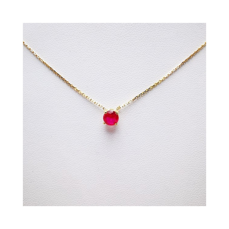 Collier "Origine" Rubis Grand Modèle Or Jaune 750 - 18 carats