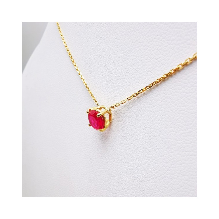 Collier "Origine" Rubis Grand Modèle Or Jaune 750 - 18 carats