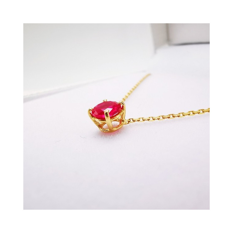 Collier "Origine" Rubis Grand Modèle Or Jaune 750 - 18 carats
