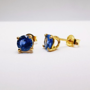 Boucles d'oreilles "Origine" Saphir Grand Modèle Or Jaune 750 - 18 carats