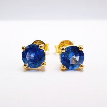 Boucles d'oreilles "Origine" Saphir Grand Modèle Or Jaune 750 - 18 carats