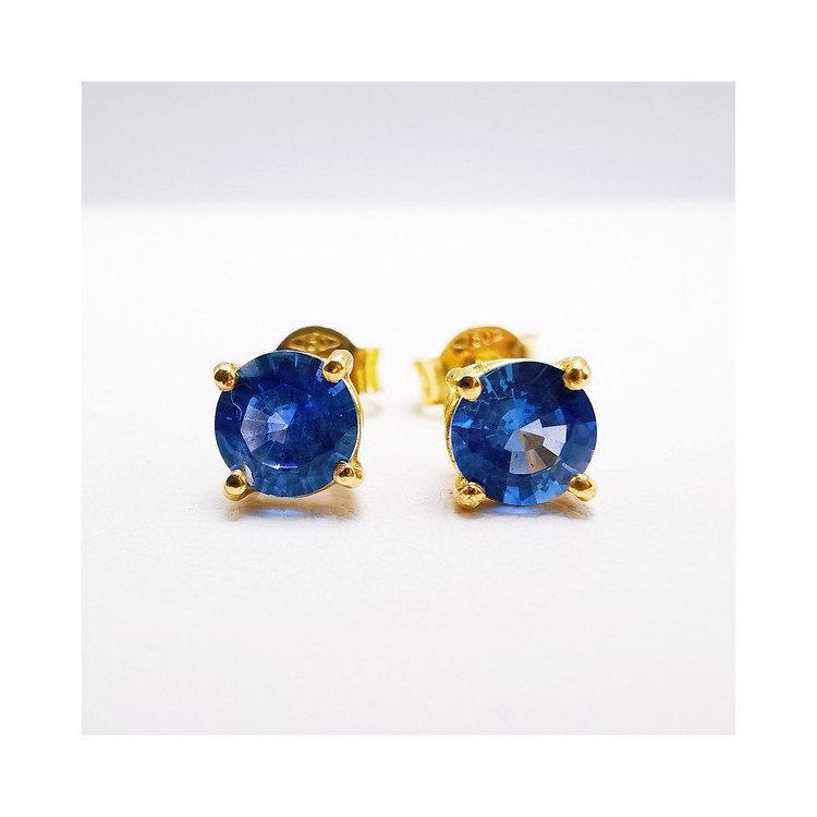 Boucles d'oreilles "Origine" Saphir Grand Modèle Or Jaune 750 - 18 carats