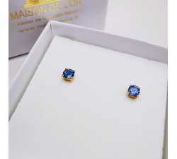 Boucles d'oreilles "Origine" Saphir Grand Modèle Or Jaune 750 - 18 carats