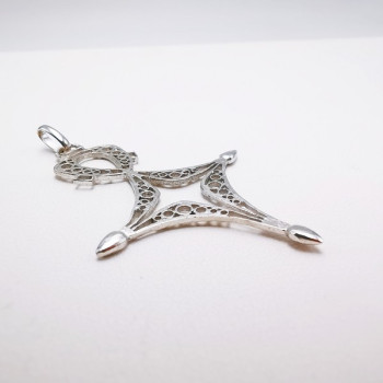 Pendentif Croix Berbère D'Agadès En Argent - Bijou Ethnique Ancien - Occasion