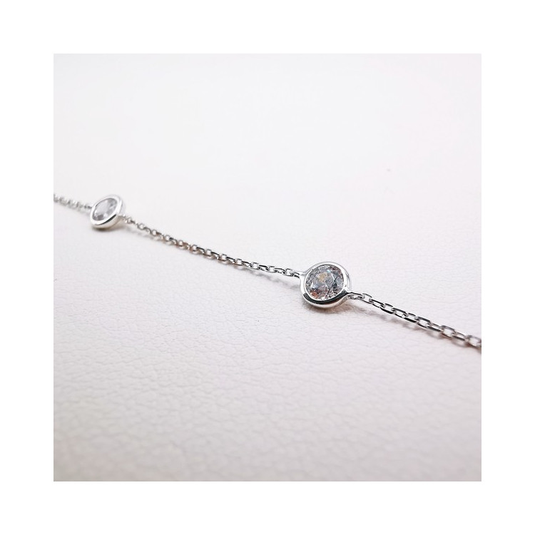 Bracelet Oxydes de Zirconium Or Blanc 750 - 18 carats