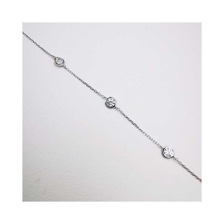 Bracelet Oxydes de Zirconium Or Blanc 750 - 18 carats