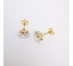 Boucles d'Oreilles Puces Oxydes de Zirconium Or Jaune 750 - 18 carats