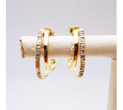 Boucles d'oreilles Demi Créoles Or Jaune 750 - 18 carats
