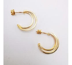 Boucles d'oreilles Demi Créoles Or Jaune 750 - 18 carats