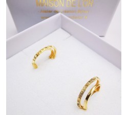 Boucles d'oreilles Demi Créoles Or Jaune 750 - 18 carats