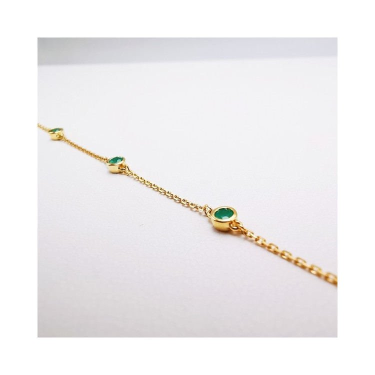 Bracelet Emeraudes Or Jaune 750 - 18 carats