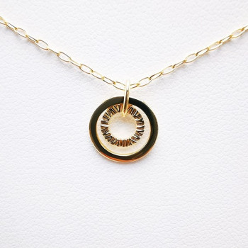 Collier Pendentif Ciselé Or Jaune 750 - 18 carats
