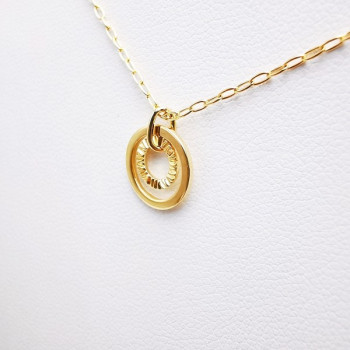 Collier Pendentif Ciselé Or Jaune 750 - 18 carats