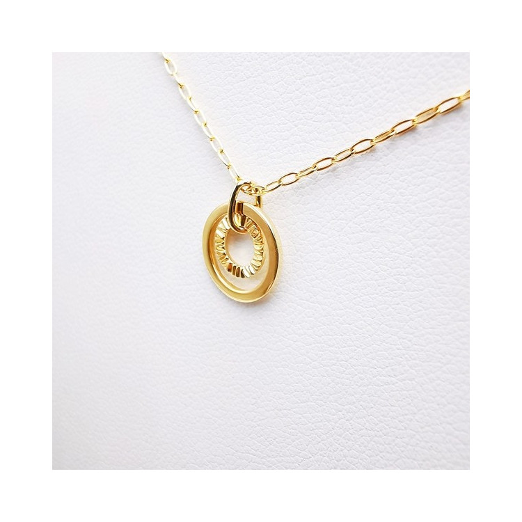 Collier Pendentif Ciselé Or Jaune 750 - 18 carats