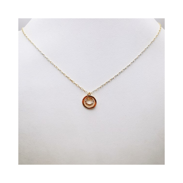 Collier Pendentif Ciselé Or Jaune 750 - 18 carats